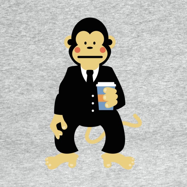 Monkey with Coffee to go by schlag.art